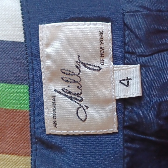 Milly of New York Silk/Linen Blend Colour Block Pencil Skirt- Sz. 4 - Picture 4 of 5